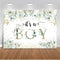 Mocsicka It's a Boy Backdrop 7x5ft Greenery Eucalyptus Baby Shower Party Decorations Banner Summer Green Leaves Boy Baby Shower Photography Background