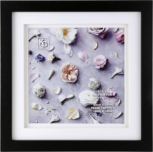 Kiera Grace PH00670-7INT kieragrace KG Morgan Double Mat 9-Inch, Black Picture Frame, 9x9