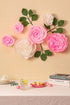 Large Paper Flower Decorations for Wall - White Pink Paper Flowers Wall Decor - Crepe Paper Flowers for Wedding Backdrop,Nursery Wall Decor, Birthday Party Backdrop Decor,Pink White Flowers Set/6