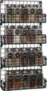 Spice Racks for Cabinet,Wall Mounted 4-Tier Stackable Black Iron Wire Hanging Spice Rack Organizer Storage,Great for Kitchen Cabinet, Cupboard,Pantry Door and More(Patent No.:D909138S)