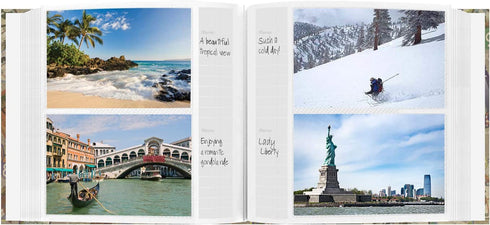Pioneer Photo Albums DA-200MAP/TS 200-Pocket Photo Album with Printed Travel Design Cover, Travel Stickers