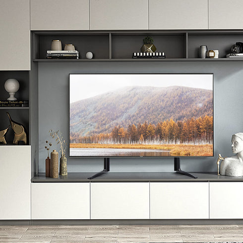 Universal Table Top TV Stand for Most 27 30 32 37 40 43 47 50 55 60 65 inch Plasma LCD LED Flat or Curved Screen TVs with Height Adjustment, VESA Patterns up to 800mm x 500mm, 88 lbs