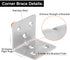 64 PCS Stainless Steel Corner Brace, 38MM X 30MM X 30MM Heavy Duty Right Angle Bracket for Wood, Metal Joint Bracket Shelf Support L Shape Bracket for Shelves, Furniture, Cabinet