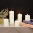 CANDWAX 3x6 Pillar Candles Set of 3 - Decorative Rustic Candles Unscented and Valentines Candles - Ideal as Wedding Candles or Large Candles for Home Interior - Ivory Candles