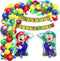 delaimastor Mario Balloon Garland Arch Kit Video Game Birthday Party Decoration Supplies Includes Happy Birthday Banner Perfect for Kids Boys Girls Birthday Party Decorations