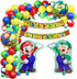 delaimastor Mario Balloon Garland Arch Kit Video Game Birthday Party Decoration Supplies Includes Happy Birthday Banner Perfect for Kids Boys Girls Birthday Party Decorations