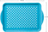 Oggi Rectangle Non Skid Rubber Grip Serving Tray, Aqua