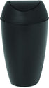 Umbra Twirla Trash Can with Swing-top Lid, 2.4 Gallon, Black
