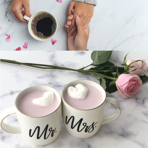 Triple Gifffted Mr and Mrs Coffee Mugs Gifts, For Wedding, Anniversary, Engagement, Present For Couples, Women, Bride Groom, Christmas, Bridal Shower, Valentines, His and Her Set, Couple Mug Gift
