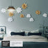 Flower Wall Decor 3D Resin Lotus Wall Hanging Decor Art Decor for Home Dedroom Living Room (Gold, L)