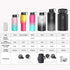 BUZIO Insulated Water Bottle with Straw Lid and Flex Cap, 32oz, 40oz, 64oz, 87oz 128oz Modern Double Vacuum Stainless Steel Water Flask, Cold for 48 Hrs Hot for 24 Hrs Simple Thermo Canteen Mug