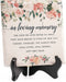LukieJac In Loving Memory Ceramic Tile with Wooden Stand, Remembrance Sympathy Gifts for Loss of Loved One- Bereavement/Condolences/Grief Gifts-Funeral Decor Sorry for Your Loss -Flowers(3 Options)