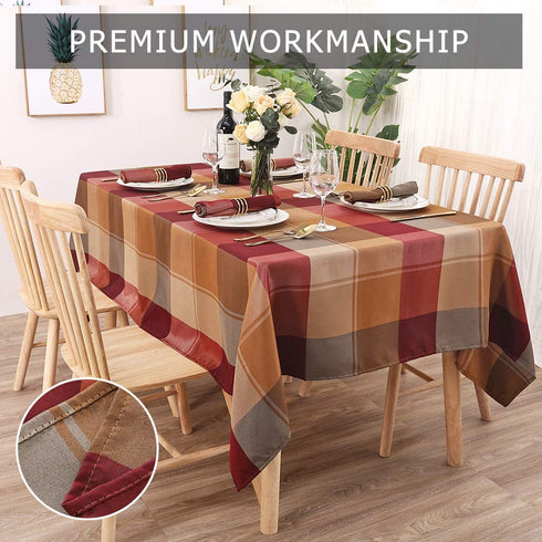 Macosy Rectangle Tablecloth, Red Tablecloth for Rectangle Tables 60 x 84 Waterproof Spill Proof Dust-Proof Wrinkle Resistant Tablecloth for Outdoor and Kitchen Dining Room(60"x84",6-8 Seats,Red)