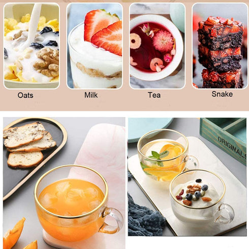 2pcs Glass Clear Coffee Cups Breakfast Milk Mugs Tea Espresso Coffee Cup Yogurt Bowl with Handle for Beverages