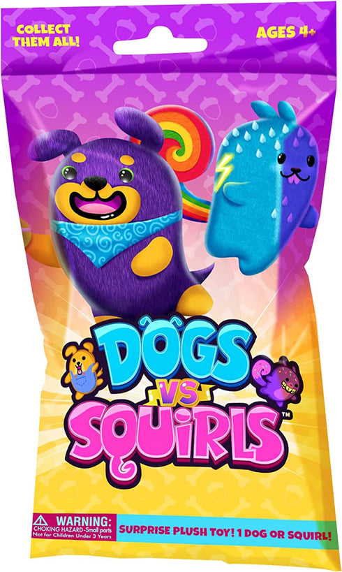 Dogs vs Squirls - Mystery Bag - 1pk - 4" Super-Soft & Bean-Filled Plushies! Collect These as Stocking Stuffers! Great for Advent Calendars - Great for Kids, Boys, & Girls!