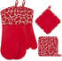 Bobalaly Silicone Oven Mitts and Pot Holders Set 500 F Heat Resistant Oven Gloves Flexible for Kitchen Cooking Baking Grilling Microwave with Quilted Liner BPA Free Non-Slip (Red)