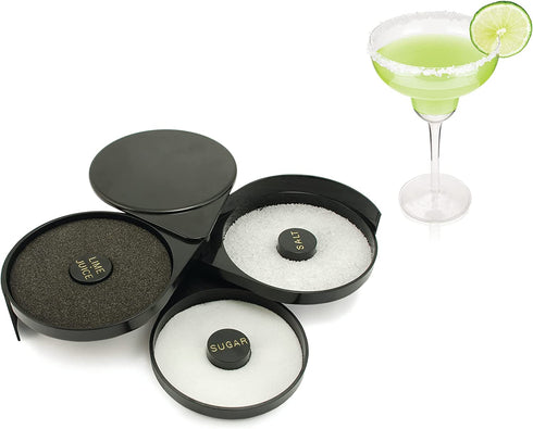 True 3 Tiered Cocktail Rimmer Garnishing Tools, Black