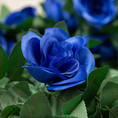 Yebazy 4PCS(30FT) Artificial Rose Vine Fake Rose Garland Artificial Flowers for Hotel Wedding Home Party Garden Decor?Royal Blue?