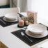 Placemats,Place Mats Coaster for Dinner Table Set of 4 Leather Placemats ,Heat-Resistant Non-Slip Washable Insulation Placemats Modern Fashion Style Placemats,4 Placemats & 4 Coasters (Black)