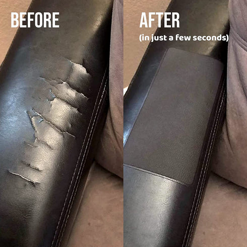 Gray Instant MastaPlasta Leather Repair Patch, Self-Adhesive Premium Leather Repair Patch for Upholstery, Sofa, Car Seat, Bags. Pressed Edge for neatest Finish. 8 x 4 in (20 x 10 cm)