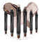LUXAZA 6 PCS Brown Neutral Metallic Eyeshadow Stick Set, Champagne Cream Eye Shadow Pencil Crayon Brightener Highlighter Makeup Stick Kit, Hypoallergenic Waterproof Shimmer Eyeliner Make Up