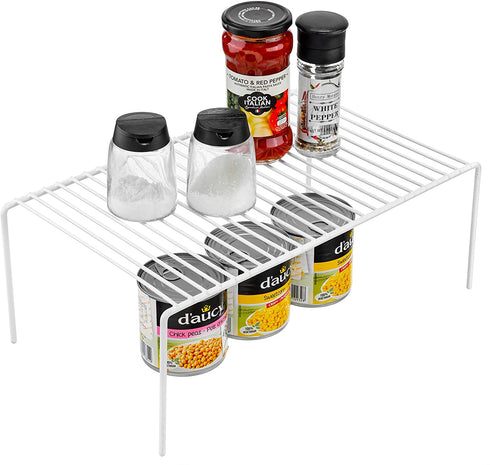 iPEGTOP Freezer Cabinet Storage Shelf Rack, Medium (13 x 9.4 Inch) Steel Metal Frame Kitchen Organizer Space Saver for Fridge Pantry Shelves Counter - 2 Pack