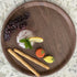 BEECORA Serving Tray Charcuterie Board -Round 15.5" Large Food Platter TV Trays for Party Host Entertaining Light Weight Server Pizza Holder Wood Fiber Kitchen Ottoman Decorative w/Bonus Plate