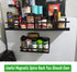 Kulmeo Magnetic Spice Rack Magnetic Shelf For Refrigerator Fridge Spice Rack Spice Shelf for Kitchen Black 2Pack
