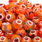AIPRIDY 50Pcs 15x11mm Murano Large Hole Glass Beads with Silver Brass Cores European Beads for Jewelry Making (Orange)