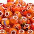 AIPRIDY 50Pcs 15x11mm Murano Large Hole Glass Beads with Silver Brass Cores European Beads for Jewelry Making (Orange)