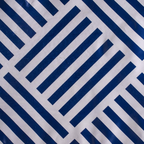 DII Indoor/Outdoor Vinyl Tabletop Collection Grid Pattern, Flannel Backed Tablecloth, Rectangle, 52x70, Navy