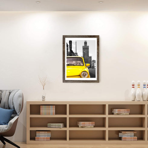 Emeyart 12x16 Frame Made to Display 11x14 Picture with Mat or 12x16 Photo Without Mat Picture Frames Wall Art for Wall Decor or Table Top Display,Brown