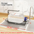 Sponge Holder for Kitchen Sink, Telescopic Sink Storage Rack, Expandable (15.5"-21.3") Sink Caddy Organizer with Dishcloth Towel Holder, Stainless Steel Over Sink Holder for Home (Black)