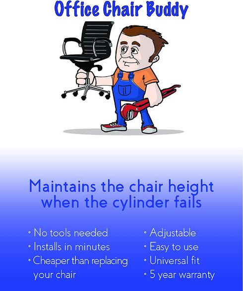 Office Chair Buddy - Fix Your Sinking Office Chair in Minutes - No Tools Needed - Supports up to 500 Pounds