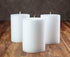 Melt Candle Co White Pillar Candles 3" x 4" Set of 3 Unscented for Weddings, Home Decoration, Relaxation, Church, Spa, Smokeless Cotton Wick