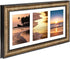 Golden State Art, Wall Display Picture Frame - Collage Style, White Mat - 7x14 for 4x6 Photos, Antique Gold