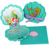 OurWarm 24pcs Mermaid Party Invitations, 3D Pearlescent Mermaid Birthday Party Supplies with Envelopes for Kids Girls Birthday Wedding Baby Shower Pool Mermaid Themed Party Supplies