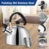 Tea Kettle Stovetop 2.1 Quart Mirror Finished Stainless Steel Whistling Teakettle For Stovetop Tea Pot with Folding Cool Grip Ergonomic Handle Small Tea Pot Water Boiler for Home Kitchen