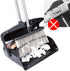 Broom and Dustpan Set with Lid Outdoor Or Indoor Dust Pan with Combo 3 Foot Long Stainless Standing Upright for Room Office Home Kitchen Floor Whisk Brush Set Lobby Clean The Pet Dog Hair (Black)