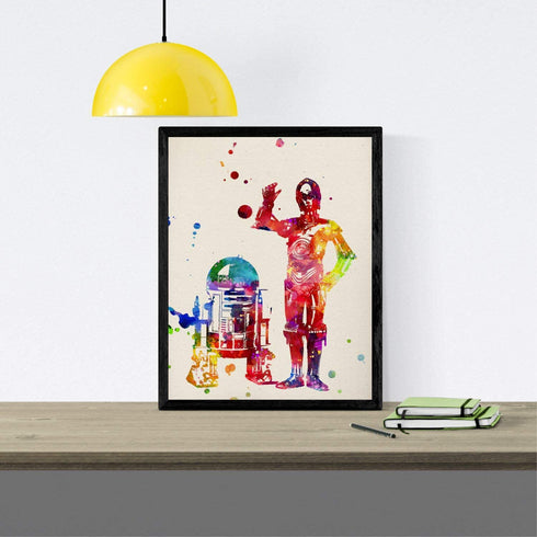 nacnic Prints Star Wars Waterolor Style War of Galaxies - Set of 1-250g Paper - Beautiful Poster Painting for Home Office Living Room