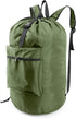 BeeGreen Moss Green Laundry Backpack Bag w Adjustable Shoulder Straps String Closure College Dorm Room Essentials Sturdy Laundry Hamper Portable w Handle XLarge Ripstop for Traveling