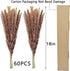 60 Pcs Dried Pampas Grass 18"/45cm Natural Pompous Grass Pompass Branches Plants for Vase Fillers Flower Arrangement Wedding Kitchen Home Décor