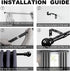 Curtain Rod,1 Inch Adjustable Black Curtain Rods for Windows 34" to 68",Stainless Steel Single Curtain Rod Set with Brackets for Bedroom Kitchen Window ?Black?