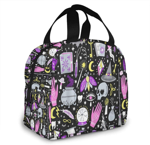 Alchemy Magic Witch Witchcraft Lunch Bag For Women Girls Kids Insulated Picnic Pouch Thermal Cooler Tote Bento Large Meal Prep Cute Bag Big Leakproof Soft Bags For Lunch Box, Camping, Travel, Fishing