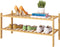 FILWH Bamboo Shoe Rack Stackable Shoe Shelf Storage Organizer for Unit Entryway Hallway and Closet Sturdy Freestanding Shoe shelf Natural (2 Tier)