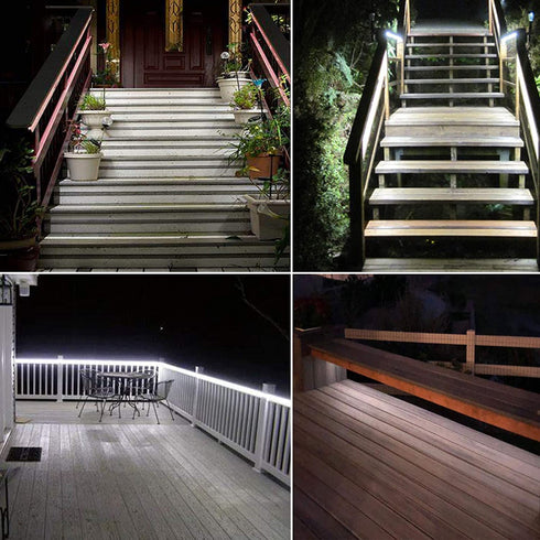 Upgraded Solar LED Strip Lights,180 LED 19.6FT Bright White Balcony Lights Solar Powered,8 Lighting Modes Waterproof Outdoor Lights for Christmas Terrace, Balcony, Stairs, Chicken Coop, Pergola Decor