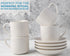 4oz. Espresso Cups Set of 4 With Matching Saucers - Premium White Porcelain, 8 Piece Gift Box Demitasse Set Italian Caff¨ Mugs, Turkish Coffee Cup Lungo Shots, Dopio Double Shot | White Set
