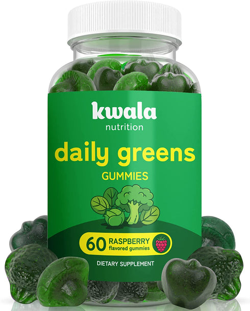 Superfood Greens Gummies with Fruits and Veggies for Energy & Immunity - Fruit and Vegetable Supplements with Spirulina, Chlorella, Beets & Tart Cherry - Daily Greens Supplements - 60 Veggie Gummies