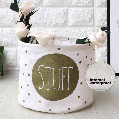 Viierik Foldable Storage Organizer Basket Fabric Waterproof Storage Bins Organizers for Nursery Shelf, Closet, Office - Pack of 4