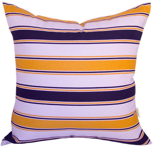 TangDepot Decorative Handmade Stripe Cotton Throw Pillow Cover, Pillow Sham, Euro sham, European Indoor/Outdoor Cushion Cover - (28"x28", S08 Yellow Navy White)